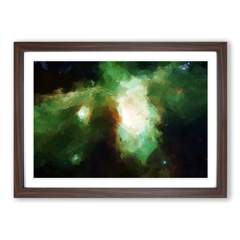 Out of Space Vol.5 in Abstract - Picture Frame Graphic Art Print, 27cm H x 36cm W x 2cm D, Walnut Framed