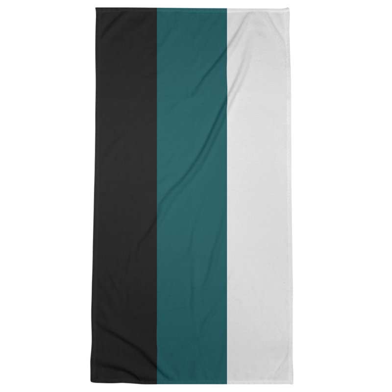 Bath Towel, Black/Pine Green