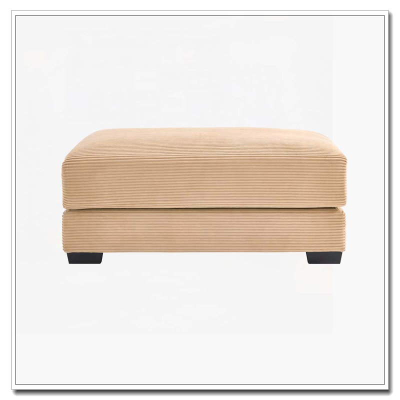 Corduroy Fabric Ottoman, Camel