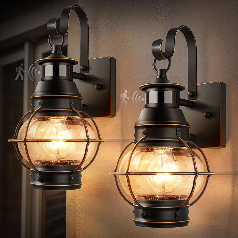 2 Packs Motion Sensor Outdoor Porch Light for House,Outdoor Wall Light Fixtures Wall Mount, Waterproof Aluminum Exterior Light for Garage Doorway Balcony(Bulb NOT Included)