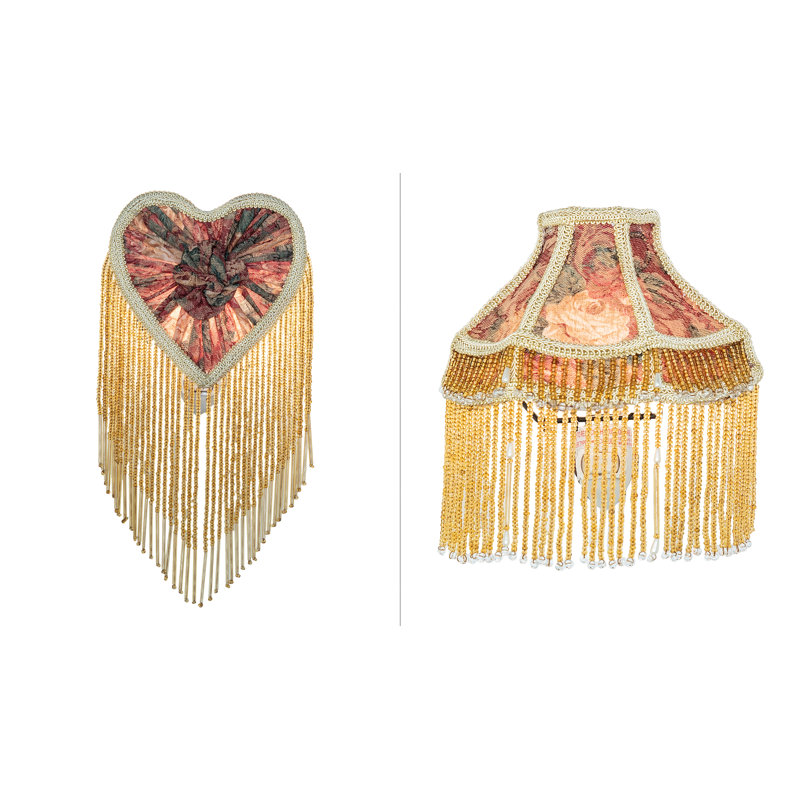 Victorian Fabric Set Of Two Fringed Night Light