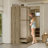 Rattan 3-Door Wardrobe Armoire with 6 Shelves, 3 Drawers & Hanging Rod