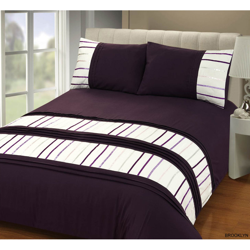 Brooklyn Cotton Blend No Pattern Duvet Cover Set with Pillowcases Included