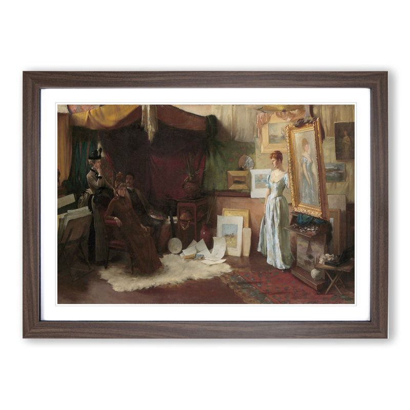 Fair Critics by Charles Curran - Framed Print, Walnut Framed, 36cm H x 48cm W x 2cm D