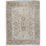 Pakistan Wool Oriental Area Rug in Ivory/Olive