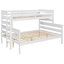 Lit superposé simple au-dessus de grand lit double avec échelle, robuste et polyvalent, idéal pour les pièces partagées et les espaces de couchage flexibles-575540246
