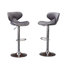 Ensemble de 2 pièces pivotantes en velours gris. Base en métal chromé avec repose-pieds à 360 °. Siège pneumatique. Mousse et l 18,07 po x P 21,6 po, H 31,5 po à 41 po Capacité de poids de 250 lb, revêtue de 2-1409670531