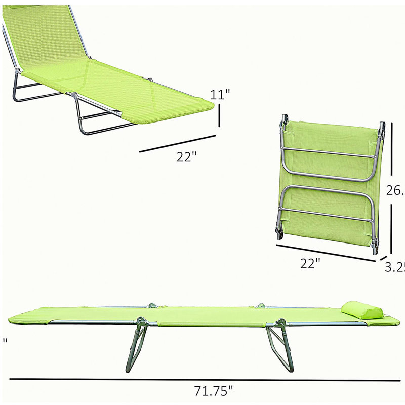 Méridiennes pliantes Sun Lounger, Vert