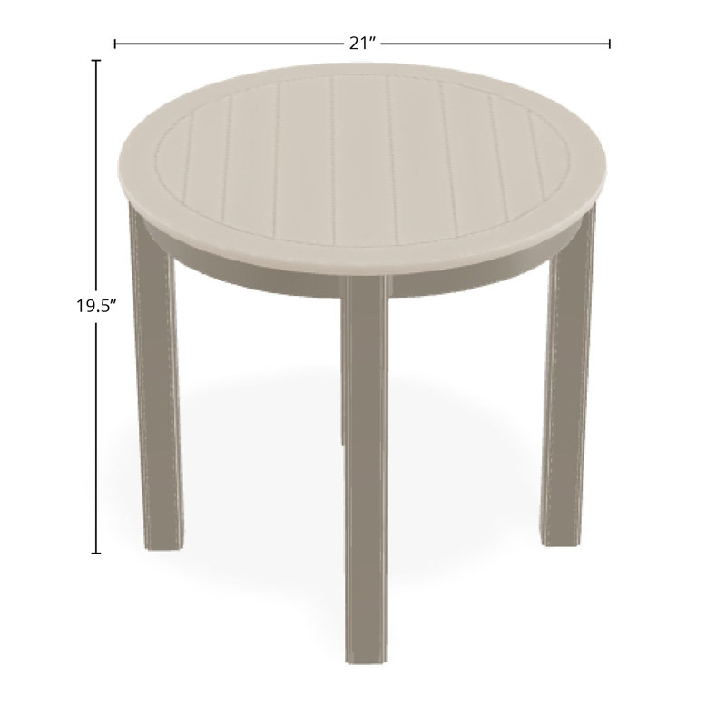 Outdoor Round Side Table, Black/Black, Marine Grade Polymer