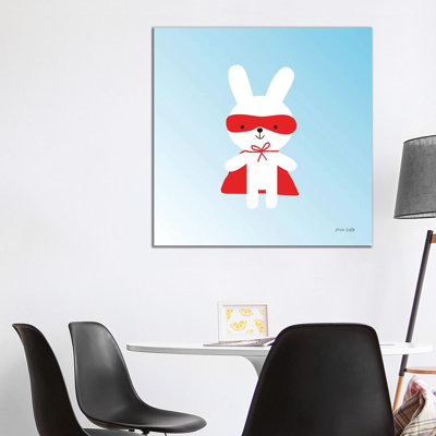 Rabbit Super Hero by Ann Kelle - Wrapped Canvas Print