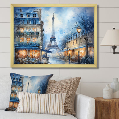 «Gray Urban Parisian Street III - Paris», reproduction d'art sur toile encadrée