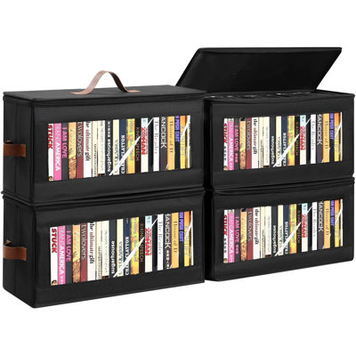 DVD Storage Box - 4 Pack DVD Case Holder With Zip Lid