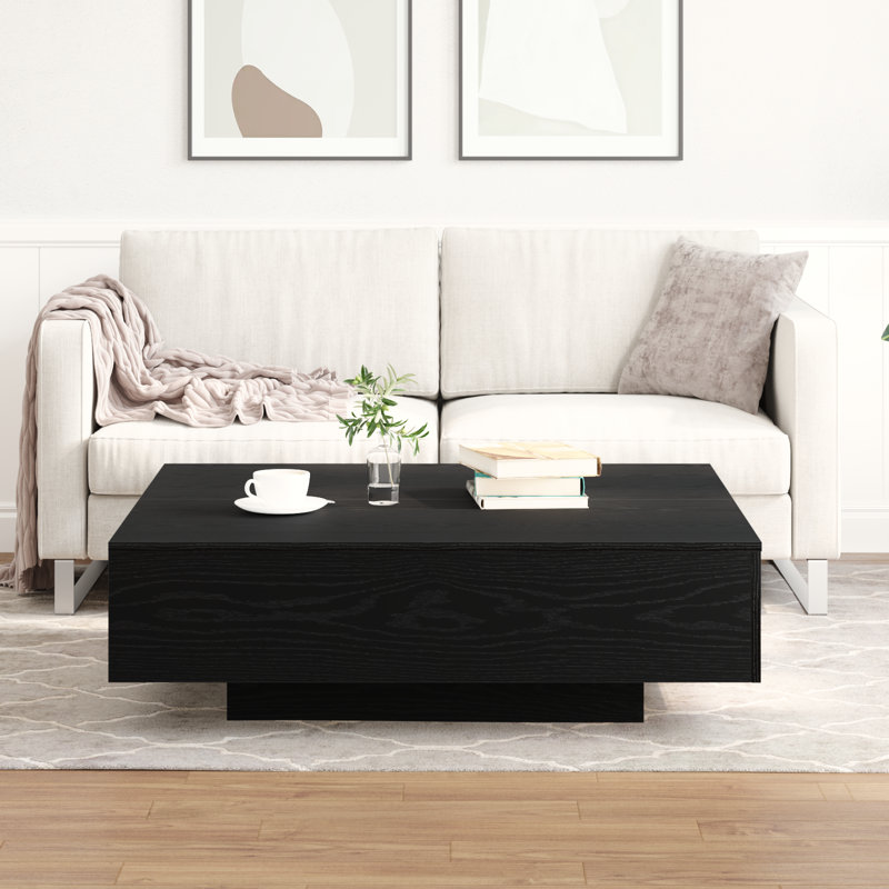 Coffee Table, Old Wood, 31 Cm, Black, 31" H x 100" W x 100" L