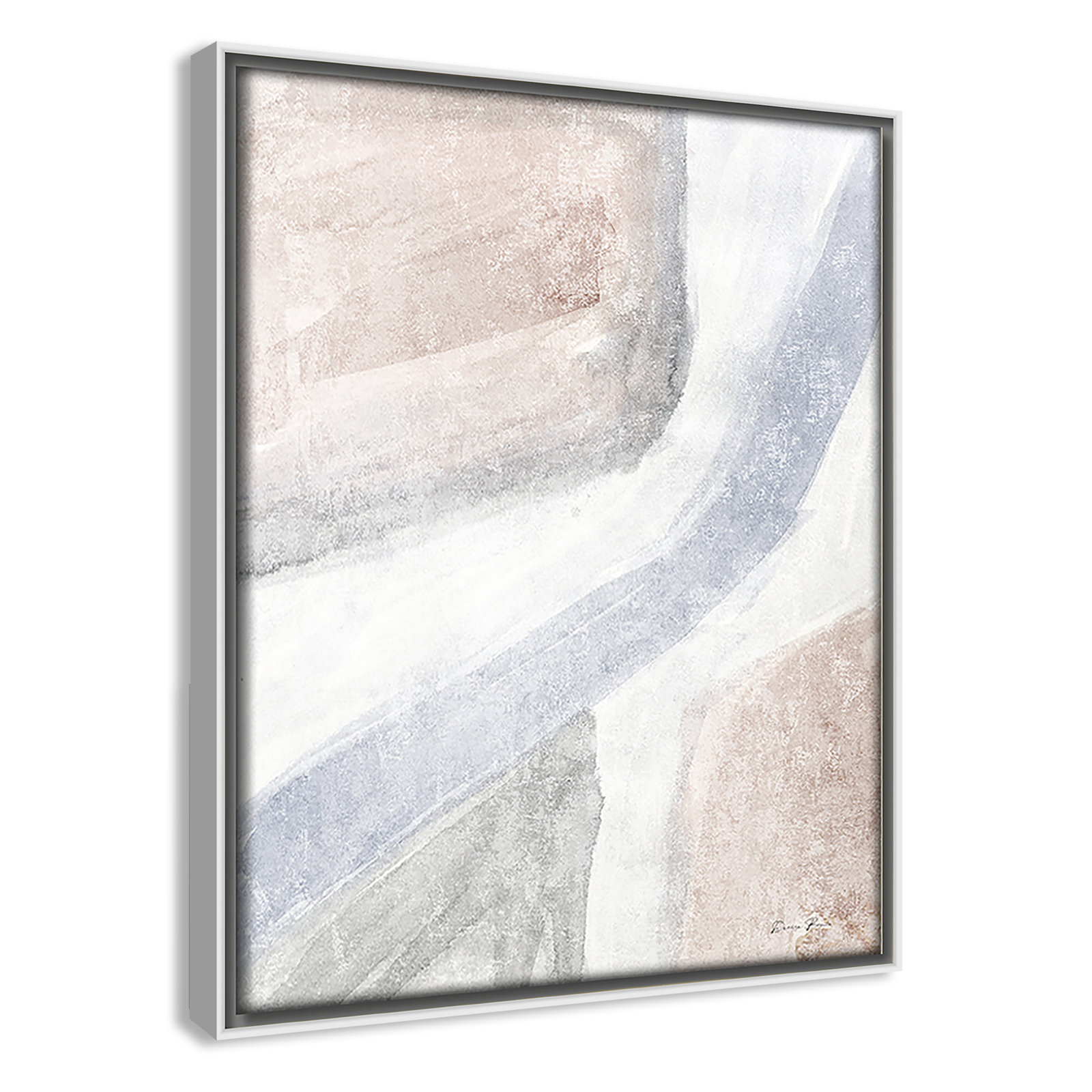 Helmsford "Soften 1" Painting, 11.5" H x 9.5" W x 2" D, White