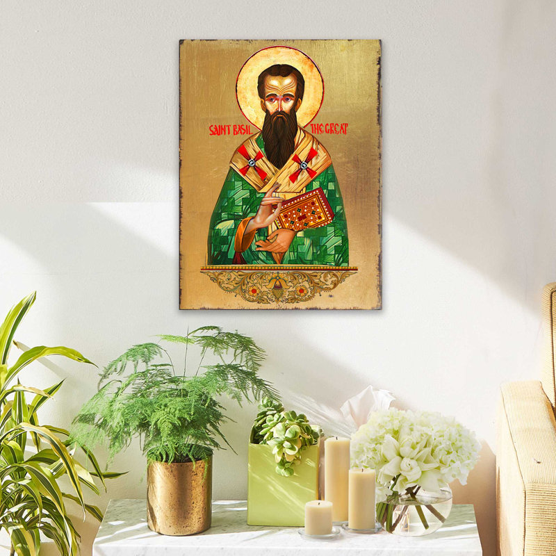Saint Basil Painting by G.DeBrekht, 16" H x 12" W x 1.5" D