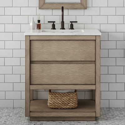 Arayana 30 po Meuble-lavabo de comptoir simple en marbre blanc Carrara