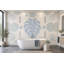 Fresque murale Monstera bleu clair sauge géométrique botanique moderne et minimaliste-1042066051-1042066110