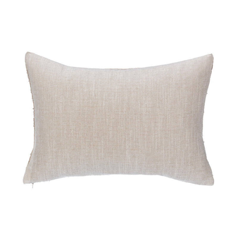 Mateo Linen Pillow Cover & Insert, Rectangle 14"H x 20"W, Brown/Beige