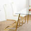 Chaises de salle à manger en similicuir au design élégant, support en métal 4 pièces avec base solide, siège, pieds dorés-1078486381
