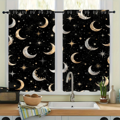 2 rideaux occultants avec œillets 2PCS, rideaux en polyester imprimé galaxie céleste céleste, isolation thermique, réduction du bruit, protection de la vie privée, rideaux obscurcissants pour la chambre à coucher