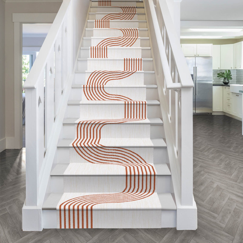 Stair Runner Striped Flatweave Area Rug, Runner 70 x 480 cm