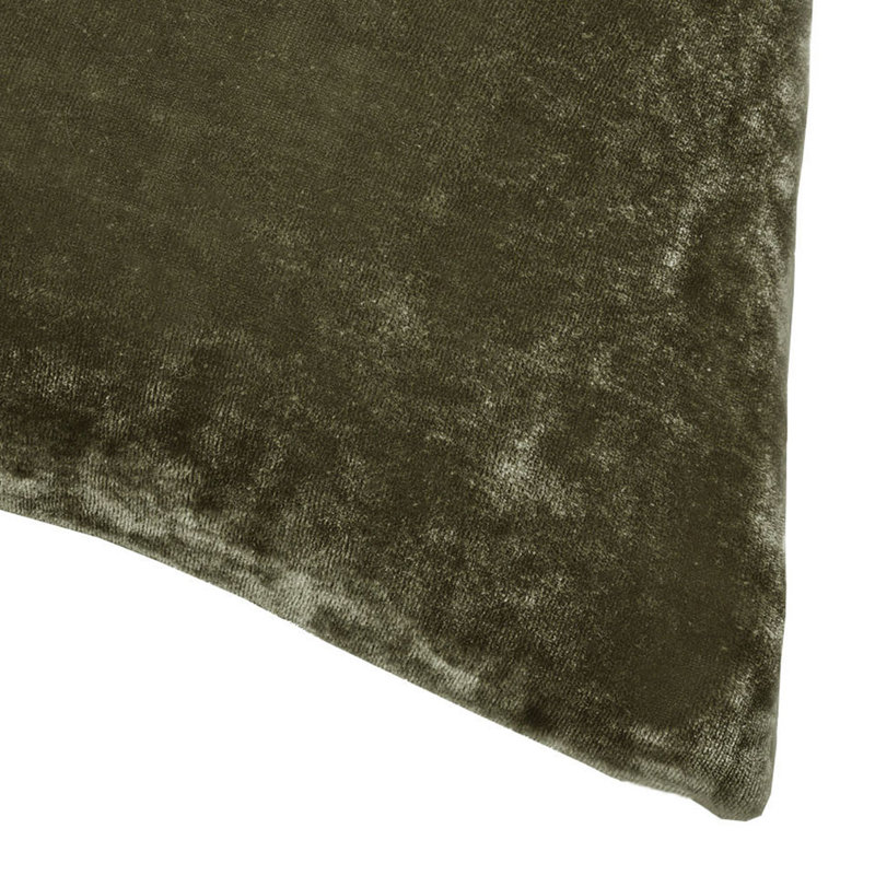 Silk Velvet Pillows Square Pillow Cover & Insert, Olive