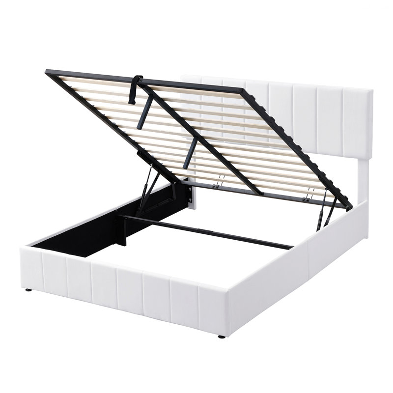 Base de lit tapissier Moorefield, Double, Blanc