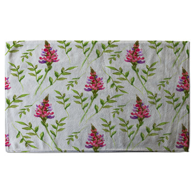 Floral Waffle Texture Tea Towel Kitchen Towel