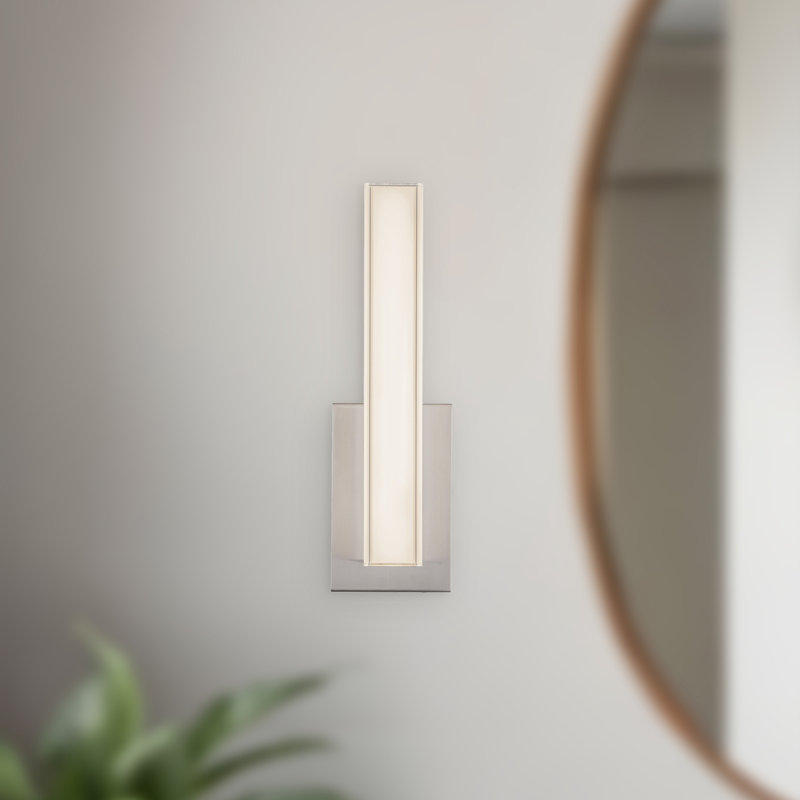 Garland 15-in Black dimmable LED Wall Sconce, Nickel