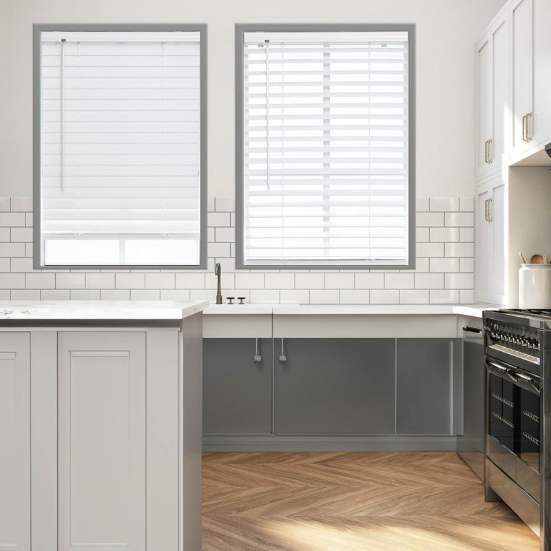 Embossed PVC Venetian Blind, White, 150 cm L x 120 cm W