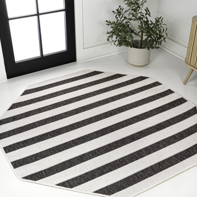 Tapis noir / crème Aveiro