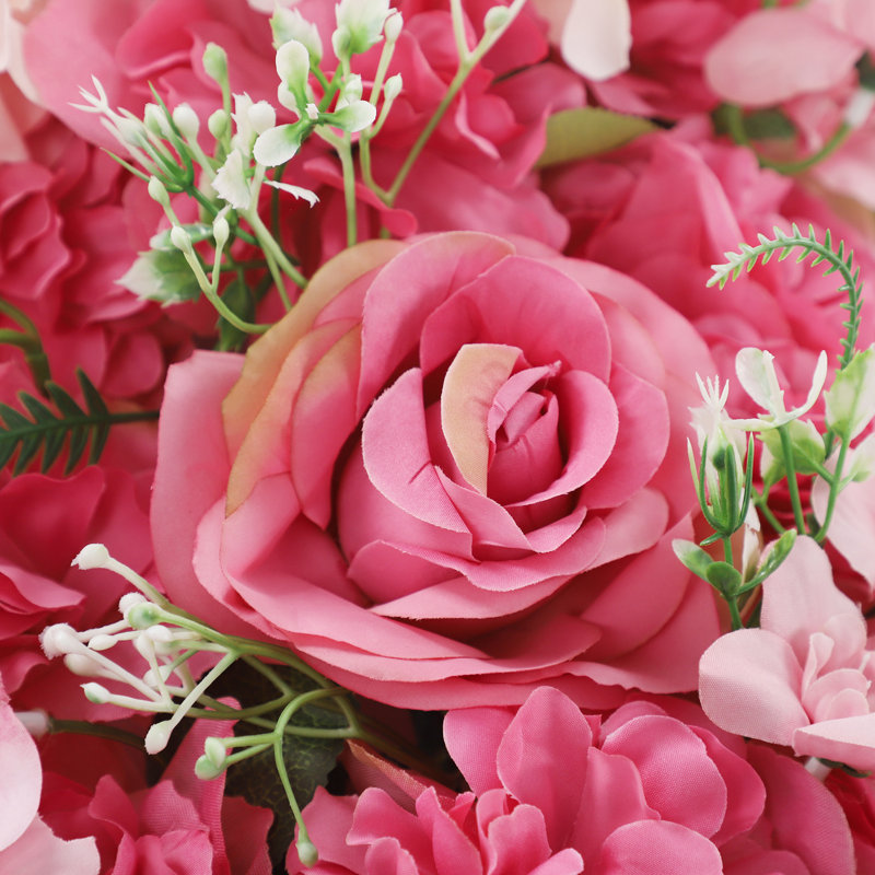 Ensemble de 6 panneaux muraux rose Dahlia, Mauve