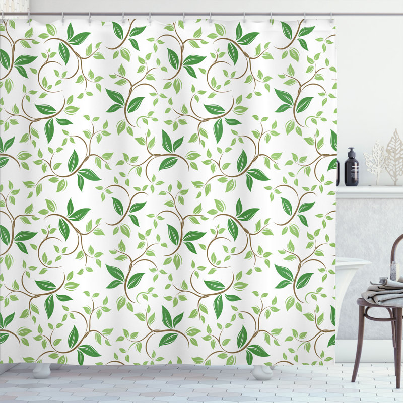 Floral Shower Curtain with Hooks Included, 84" H x 69" W