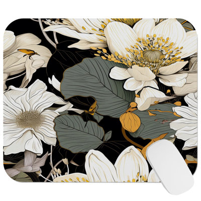 Floral Luxe Flowers VI Modern Gaming Cute Office Laptop Desk Pad Gift Mat Square Rectangle Non-Slip Mousepad
