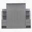 Grand lit escamotable mural avec tablettes, tiroirs et lumières, gris-1254643777