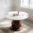 44.88"W Modern Engineered Stone Round Dining Table For 4-6 With Pedestal Base