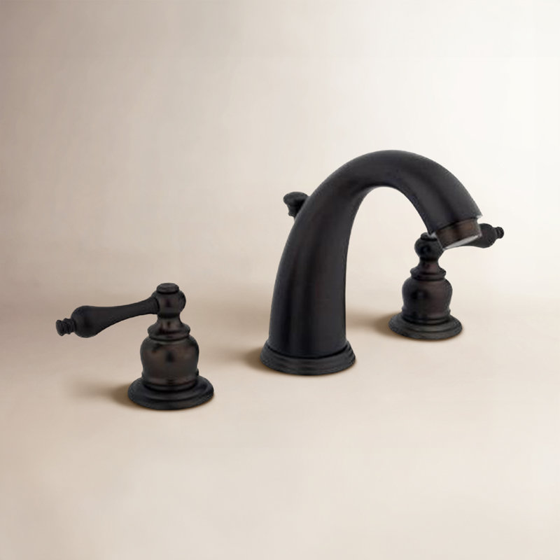 Kingston Brass Victorian Two-Handle 3-Hole Deck Mount Widespread Bathroom Faucet with Retail Pop-Up Drain, Oil Rubbed Bronze