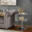 Acrylic Side Table with Stainless Steel Base, C Shaped End Table for Sofa