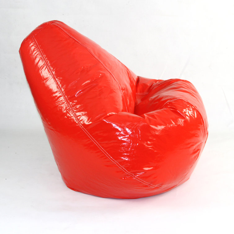 Standard Faux Leather Bean Bag Chair Trule Leather Type: Orange Faux Leather