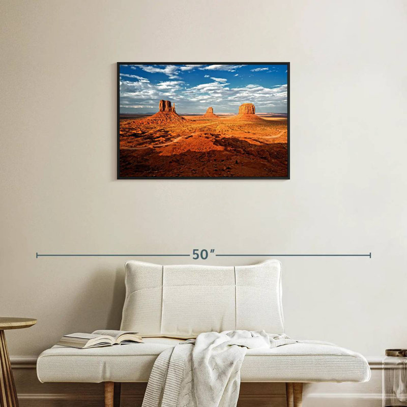 Monument Valley I, Cadre flottant noir, 31 po x 21 po