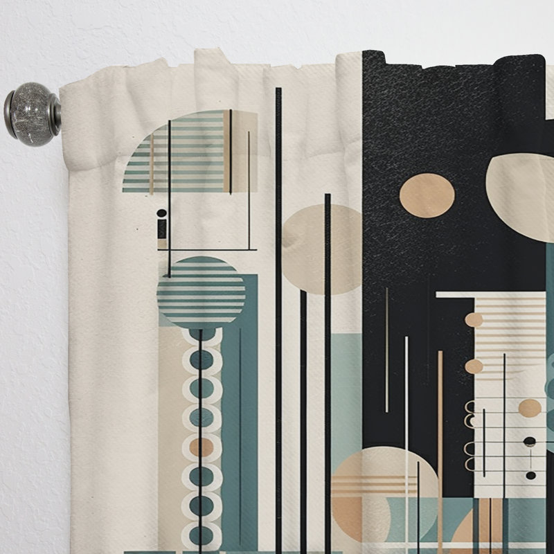 Culmore - Blue And Black Symmetry In Motion III - Modern Curtain - Velvet Room Darkening - 1 panel, 52" W x 84" L