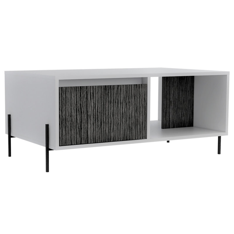 Kallie White Coffee Table with Storage drawer