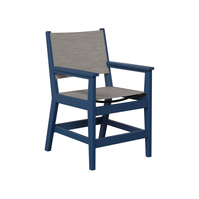 Chaise de salle à manger Vannucci, Mica perle, Bleu marine régulier