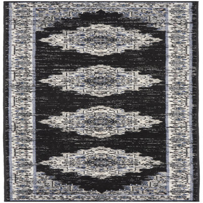 Tapis de couloir oriental noir Abbate 2 pi 2 po x 10 pi