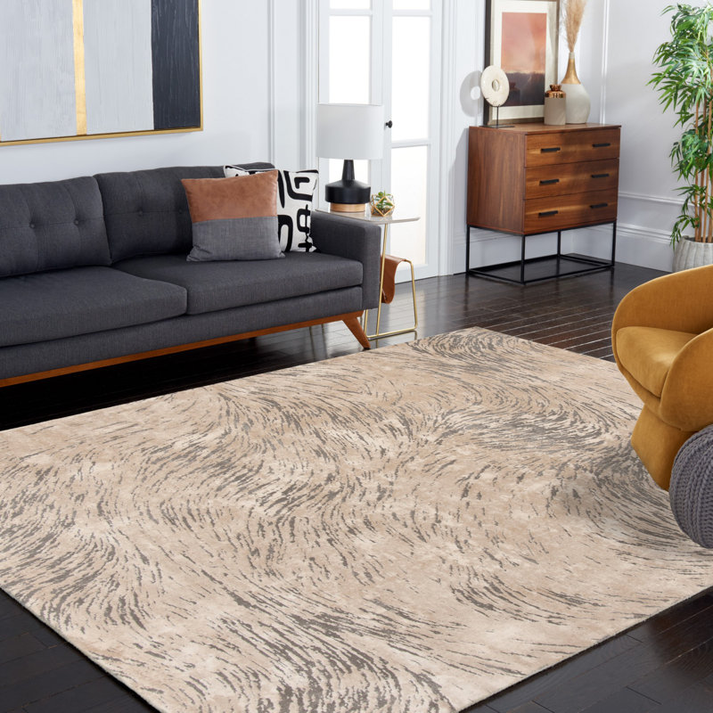Tapis ivoire / gris Wendi, Rectangle 8 pi x 10 pi
