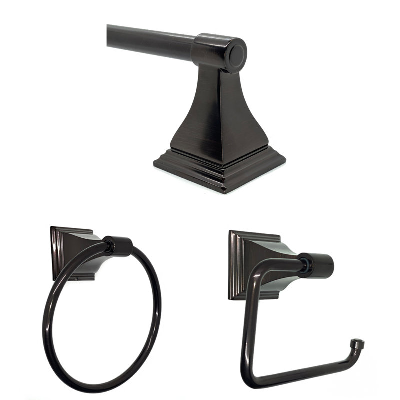 Leonard 3 - Piece Bathroom Hardware Set, Oil Rubbed Bronze