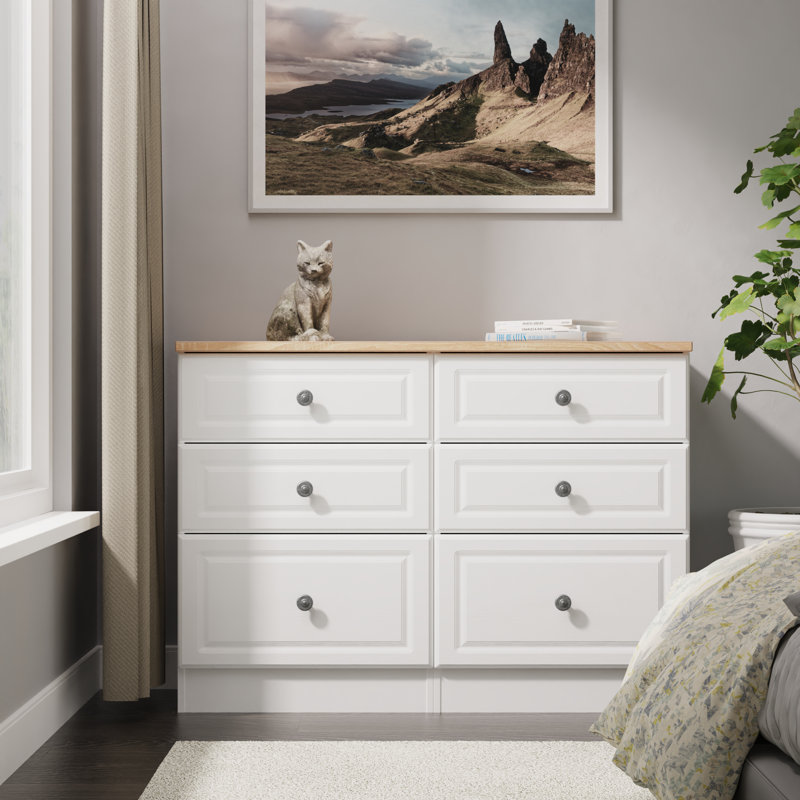 110cm W 6 - Drawer Chest of Drawers, White