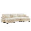 Canapé modulaire en U en forme de U avec deux repose-pieds mobiles, canapé d'angle moderne à 3 places avec coussins de taille, coussins décoratifs et accoudoirs Blostered, canapé convertible en forme de L pour le salon-896257032