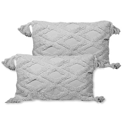 Embroidered Cotton Outdoor Throw Pillow