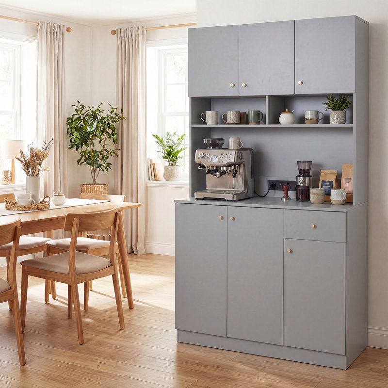 180cm Kitchen Pantry, Grey